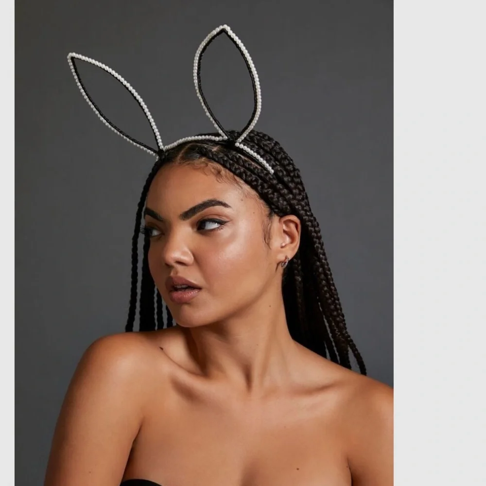 Faux Pearl Bunny Ear Headband